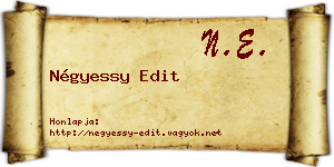 Négyessy Edit névjegykártya